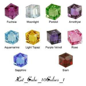  Wholesale Lot 50 cubes 6mm Swarovski #5601 Crystal Beads 