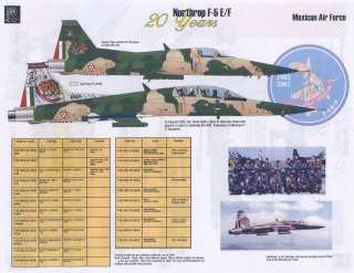 Aztec Decals 1/32 NORTHROP F 5E MEXICAN AIR FORCE  