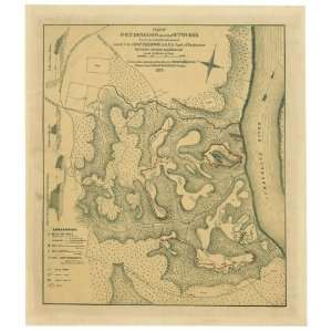  Civil War Map Plan of Fort Donelson and its outworks 