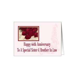  Sister and Brother In Law 66th Anniversary Card Card 