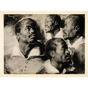   Rubens African American Negro Head Face Portrait   Original