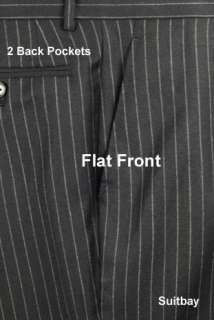 42L $899 IBIZA   100% Wool Midnight Blue Stripe Mens Suit   42 Long 
