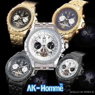 Precise Pilot Military Style AK Homme Automatic Mechanical Mens Wrist 