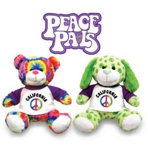    Chicago Peace Pals green PUPPY or tie dyed TEDDY bear Toys & Games
