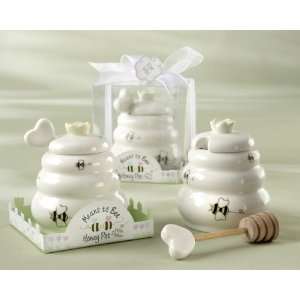  Spring Favors Meant to Bee Ceramic Honey Pot with Wooden 