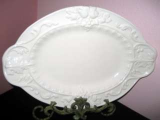 PIZZATO Embossed White Serving Platter Made in Italy  