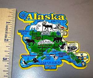 Beautiful Large Alaska Map Fridge Magnet  