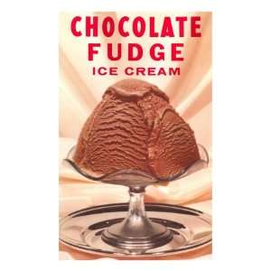  Chocolate Fudge Ice Cream Giclee Poster Print, 30x40