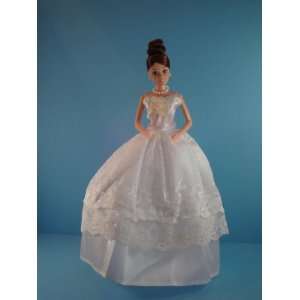  White Party Dress with Lots of Lace Made to Fit the Barbie 