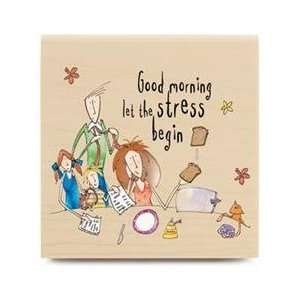  Let the Stress Begin Wood Mounted Rubber Stamp Office 