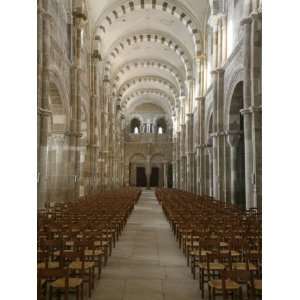  Nave, Vezelay, UNESCO World Heritage Site, Yonne, Burgundy, France 