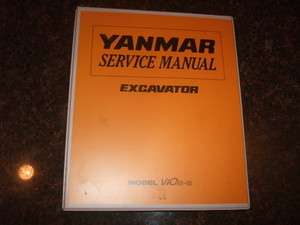 NEW YANMAR VIO 15 2 EXCAVATOR REPAIR SHOP SERVICE MANUAL  