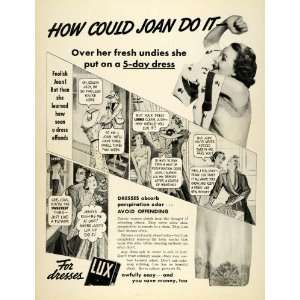 1937 Ad Lux Clothing Laundry Washing Soap Girl Dress   Original Print 