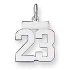 New Sterling Silver Small Polished Charm Number 22