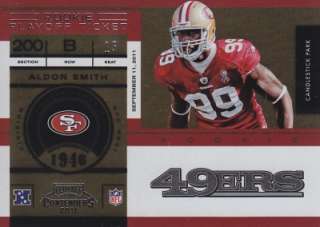 ALDON SMITH 2011 Contenders #106 GOLD RC TICKET SP 15/99  