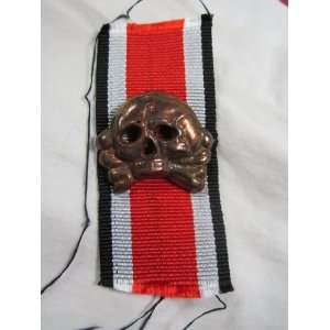  German Nazi SS Skull; badge w ribbonWWII WW2 Everything 
