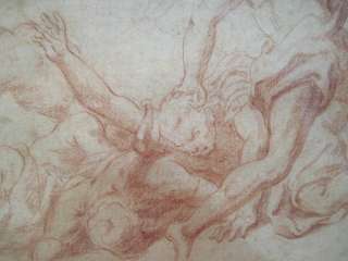   Baroque Old Master Chalk Drawing Samson Manner of Vincenzo Dandini