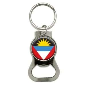  Antigua and Barbuda Flag   Bottle Cap Opener Keychain Ring 