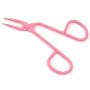  Scissors Style Eyebrow Tweezers Pink Stainless Steel 