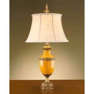  Orange Porcelain Antique Brass Lamp