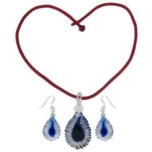   Pendant and Earrings Set Crystal Costume Jewelry ShalinCraft Jewelry