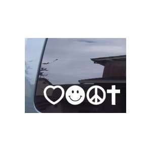 Love Smile Peace Christian Car Laptop Vinyl Decal Sticker