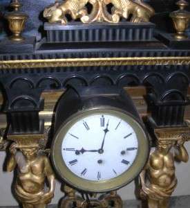 Viennese Ebonized & Gilt Architectural Mantle Clock  