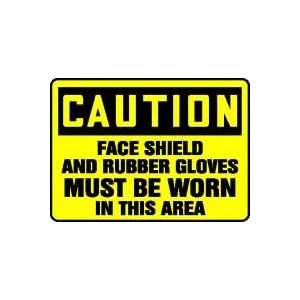  CAUTION FACE SHIELD AND RUBBER GLOVES MUST BE WORN IN THIS 