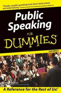 NOBLE  Public Speaking For Dummies by Malcolm Kushner, Wiley, John 