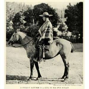  1922 Print Chilean Rancher Harriet Chalmers Adams Chile 