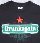 DRUNKAGAIN Funny Adult Humor T shirt Heineken Parody Tee Black SzX 