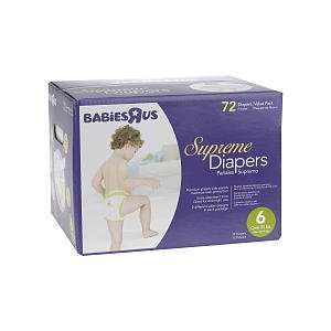  Babies R Us 72 Ct Super Value Box Diapers   Size 6 Baby