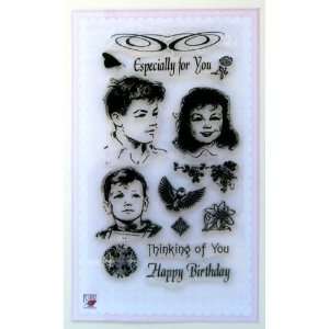  Youth Portrait / Vintage Clear Stamps Set Arts, Crafts & Sewing