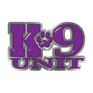 Reflective K9 Unit with Dog Paw Law Enforcement Decal in Purple   7.5 