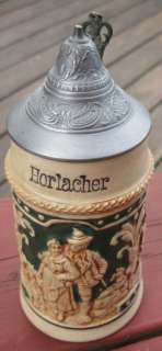 RARE) HORLACHER BEER STEIN WITH LID 1909 ALLENTOWN PA  