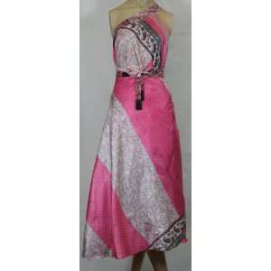   Boho Bohemian Sari Long Silk wrap Skirt/dress Recycle 
