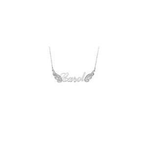   Diamond Accented Wings in Sterling Silver (3 8 Letters) ss word charms