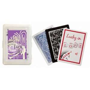 Baby Keepsake Purple Tall Flower Design Personalized Playing Card 