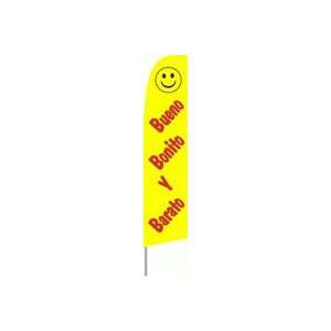  Bueno Bonito Barato Feather Banner Flag (11 x 2.5 Feet 