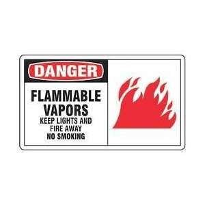   Sign,7x10 In,danger Flammable Vapors   GRAPHIC ALERT 