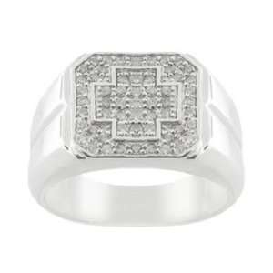   Diamond Cross Top Ring Comfort Fit (0.62Cttw, H Color, I Clarity) 11