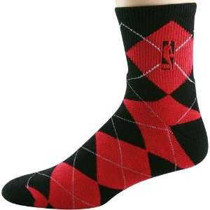 NBA Black Red Logoman Argyle Socks