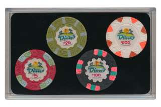You are bidding on (1) 4 real used Dunes Casino Chip Collector set 