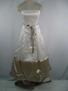 VERA WANG Cream & Champaign Wedding Dress Gown Sz 8  