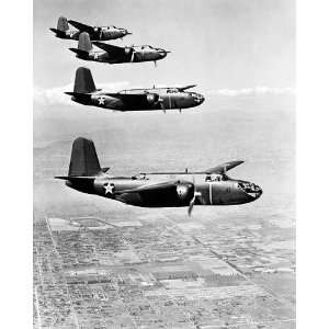  Douglas A 20 Havoc WWII Aircraft Formation 8x10 Silver 