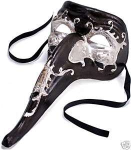 Black & Silver Stallion Venetian Mens Mardi Gras Mask  