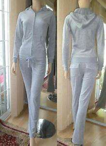 NEW HEATHER GRAY VELOUR TRACKSUIT JUNIOR SIZE S  