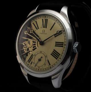 Mens FANCY 1920 OMEGA Vintage Watch HALF  SKELETON DIAL  