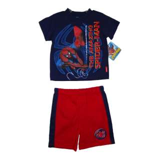 Baby Boy 12m Red Amazing SpiderMan 2pc Shorts Set NWT  