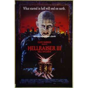 HELLRAISER 3 one sheet movie poster 92 great close up of Pinhead
